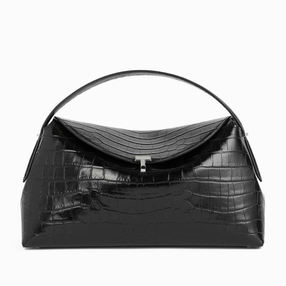 FINAL CALL- Toteme T-lock croc embossed top handle bag with strap - Picture 1 of 13
